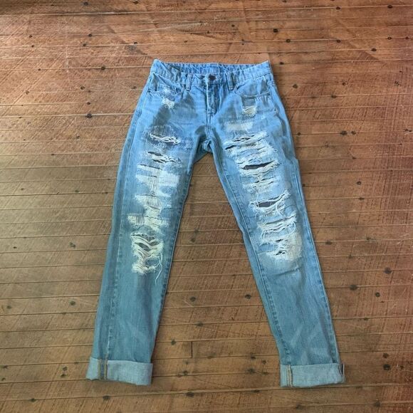 Blank NYC Denim - Blank NYC destroyed distressed cuffed size 24 normcore jeans